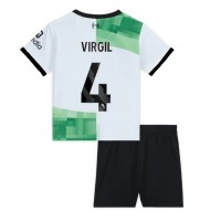 Maglie da calcio Liverpool Virgil van Dijk #4 Seconda Maglia Bambino 2023-24 Manica Corta (+ Pantaloni corti)